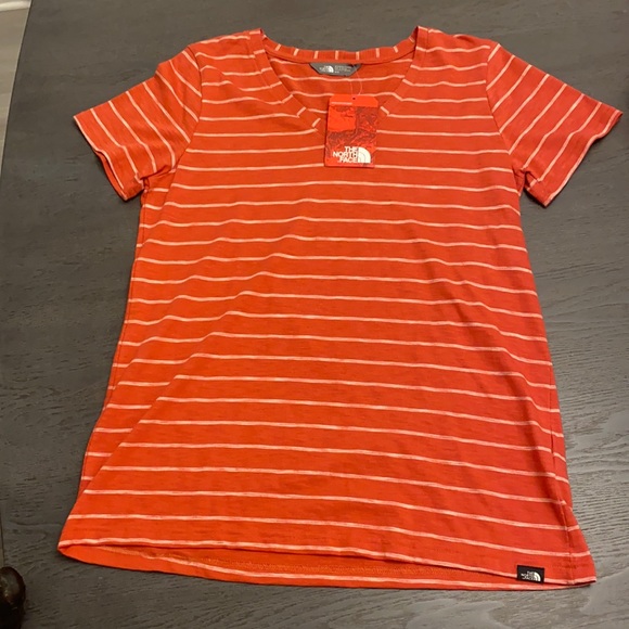 The North Face Tops - North Face Orange Striped top
